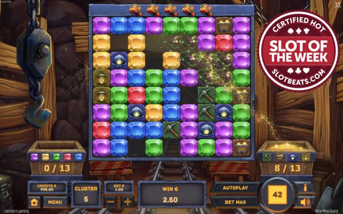 Tom Horn Gaming has dug its way to SlotBeats’ Slot of the Week award with its latest title, Mine Mine Quest.