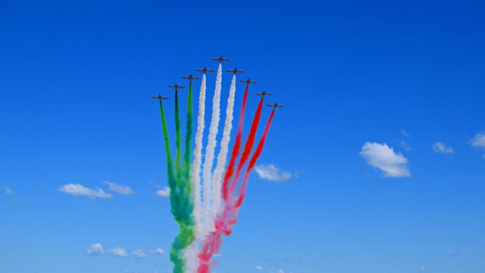 Italy flag from planes